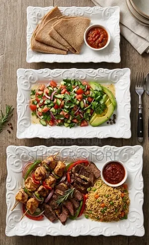 High Quality and Best Looking 3 Set Porcelain Plate ከንፁህ ሸክላ የተሰራ