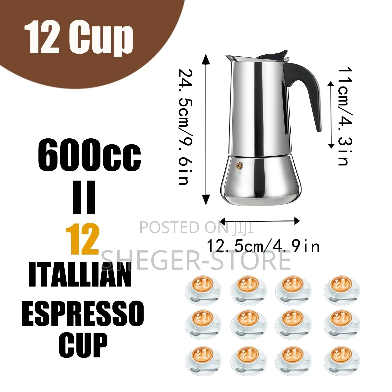 High Quality Stainless Steel Espresso Maker
ባለ 12 ሲኒ ቡና ማፍያ