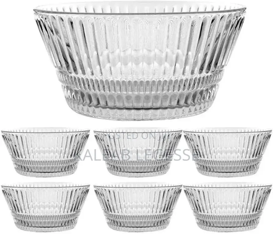 7 Piece Ice Cream Fruit Glass Cup