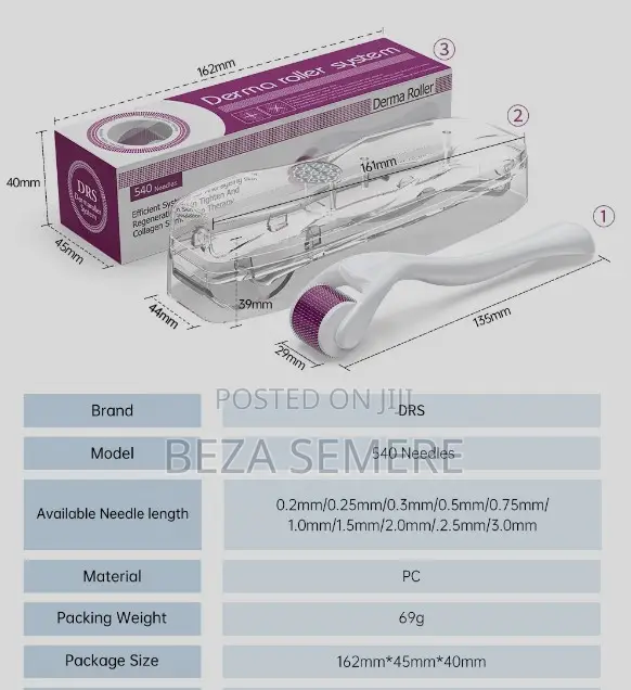 Advanced 0.5mm Beard Scalp Roller Hair Follicle Activator Stimulator