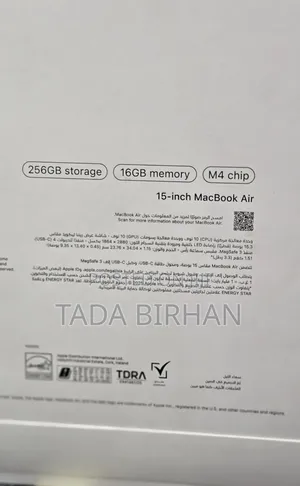 New Laptop Apple MacBook Air 2025 M4 16GB Apple M4 SSD 256GB