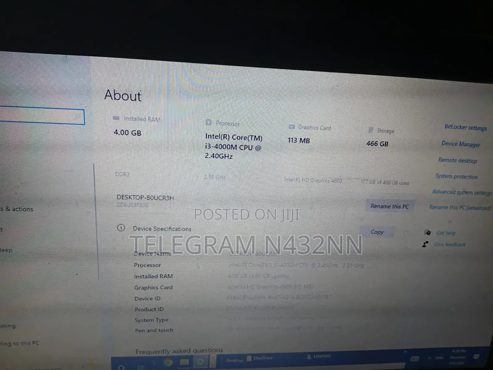 Laptop Lenovo 4GB Intel Core i3 HDD 500GB