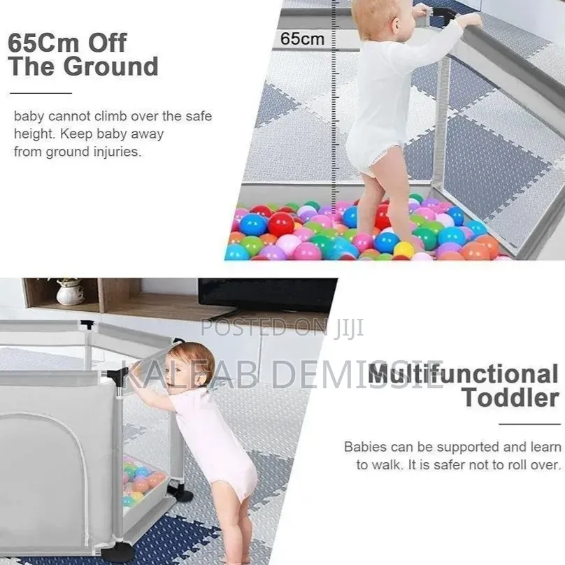 Baby Happy Game Fence (Playpen) የልጆች መጫወቻ አጥር-ከ10 ኳስ ጋር