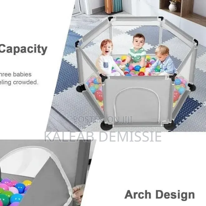 Baby Happy Game Fence (Playpen) የልጆች መጫወቻ አጥር-ከ10 ኳስ ጋር