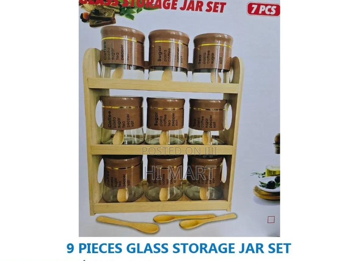 9pcs Kitchen Glass Storage Jar Set