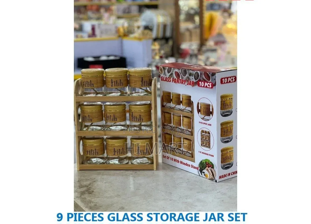 9pcs Kitchen Glass Storage Jar Set