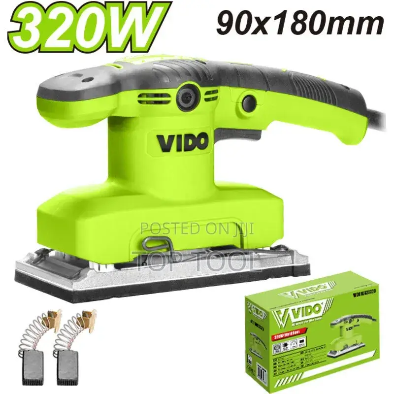፡ይህ Vido 320w የመጨረሻ ማስለስለሻ ሳንደር (Finishing Sander) ሲሆን ልዩ የአረንጓዴና ጥቁር
