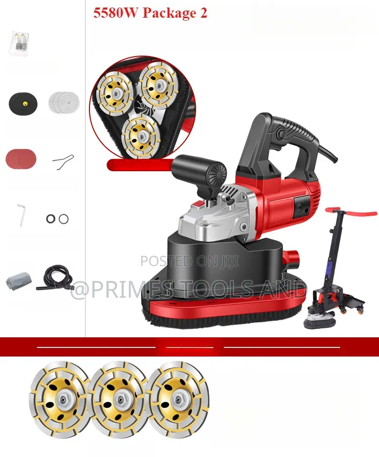 Concrete Wall Grinder | 4-Head Diamond