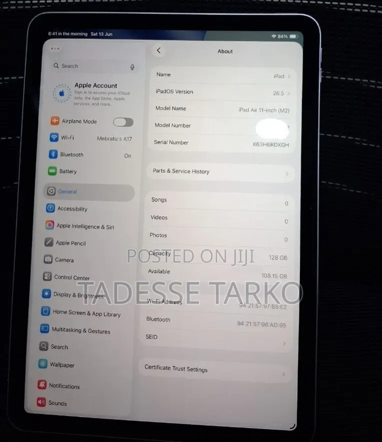 New Apple iPad Air 128 GB Gray