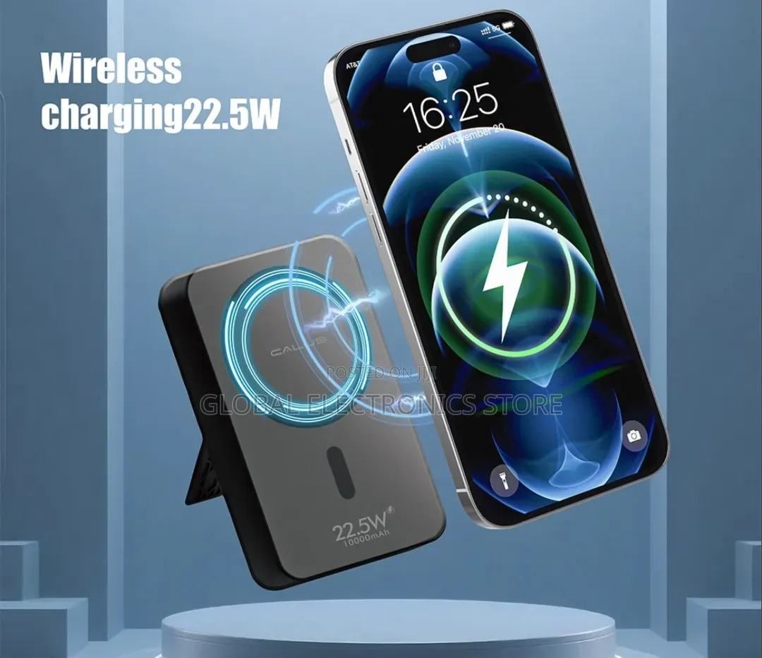 ለአየያዝ ምቹ የሆነ Wireless እጅግ ፈጣን 22.5w ፖወር ባንክ (እራሱ ላይ ተጨማሪ Cables ያሉት)