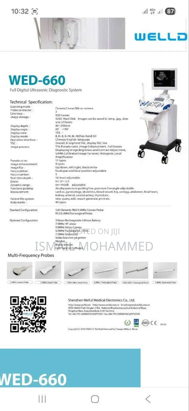 Newly Arrived Celer Doppler Ultrasound Machine