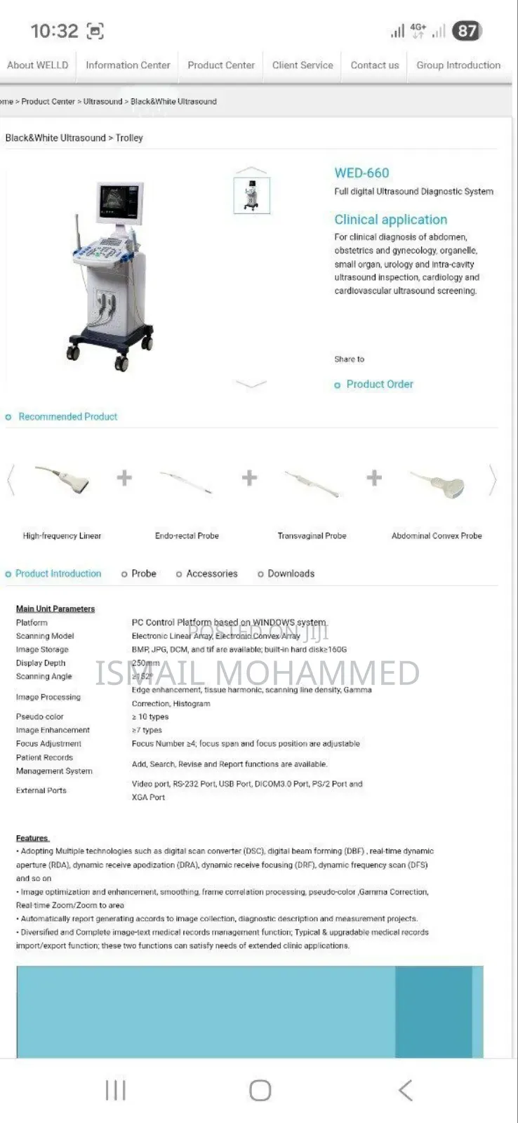 Newly Arrived Celer Doppler Ultrasound Machine