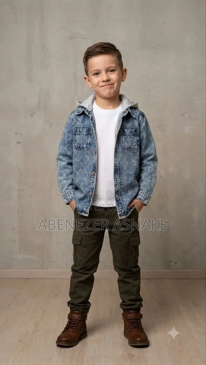 Unisex Denim Hooded Top
