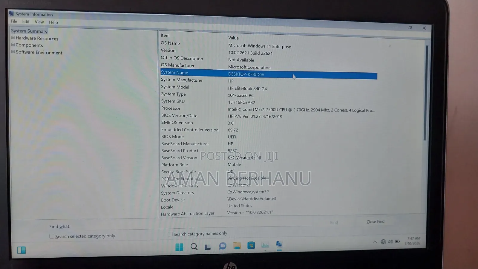 Laptop HP EliteBook 840 G4 16GB Intel Core i7 HDD 1T