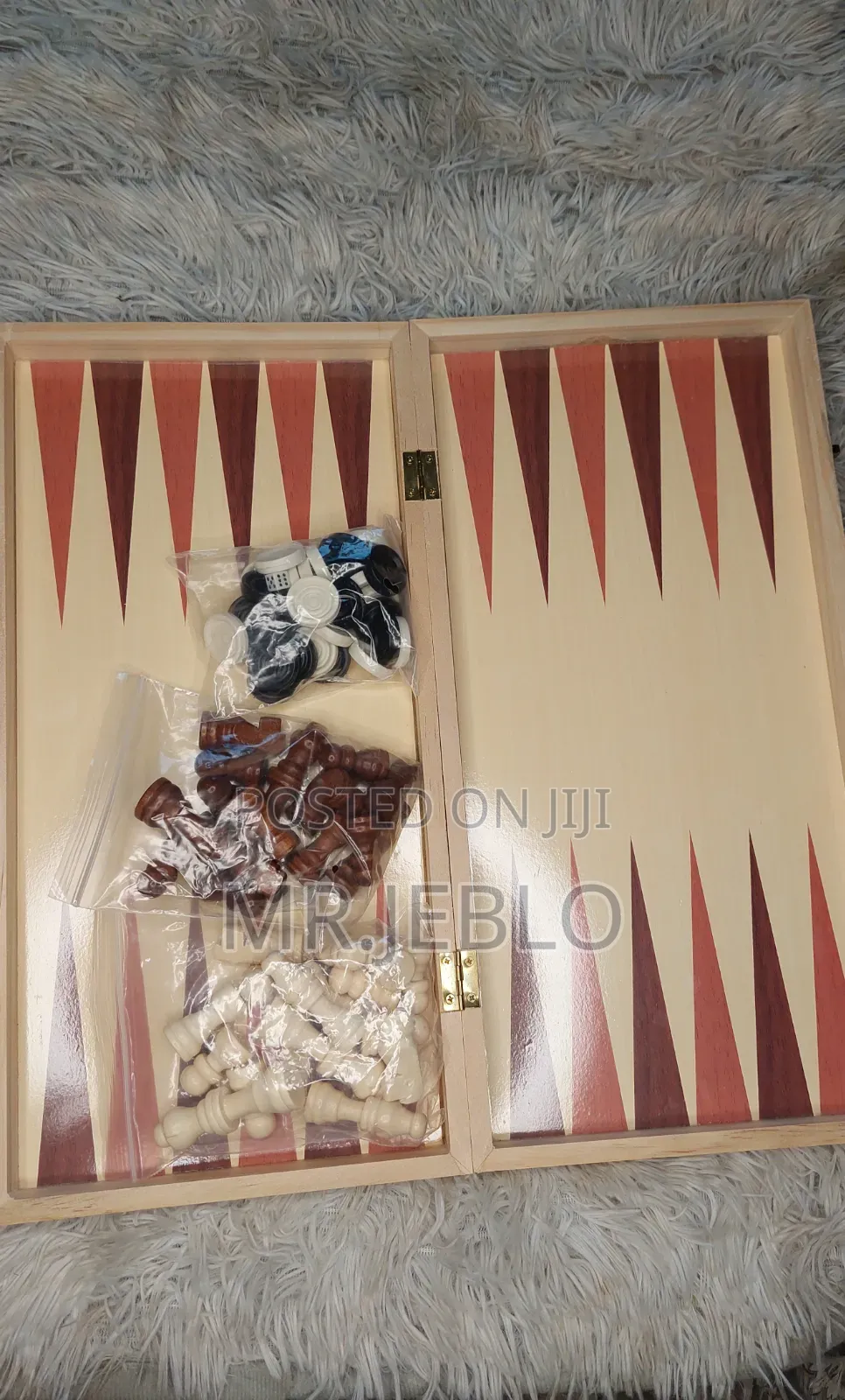 3-in-1 Chess, Checkers Backgammon Board Game | Brand New