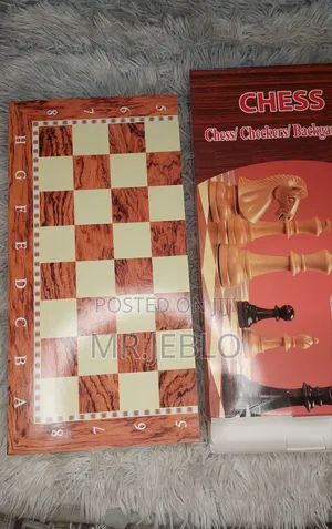 3-in-1 Chess, Checkers Backgammon Board Game | Brand New