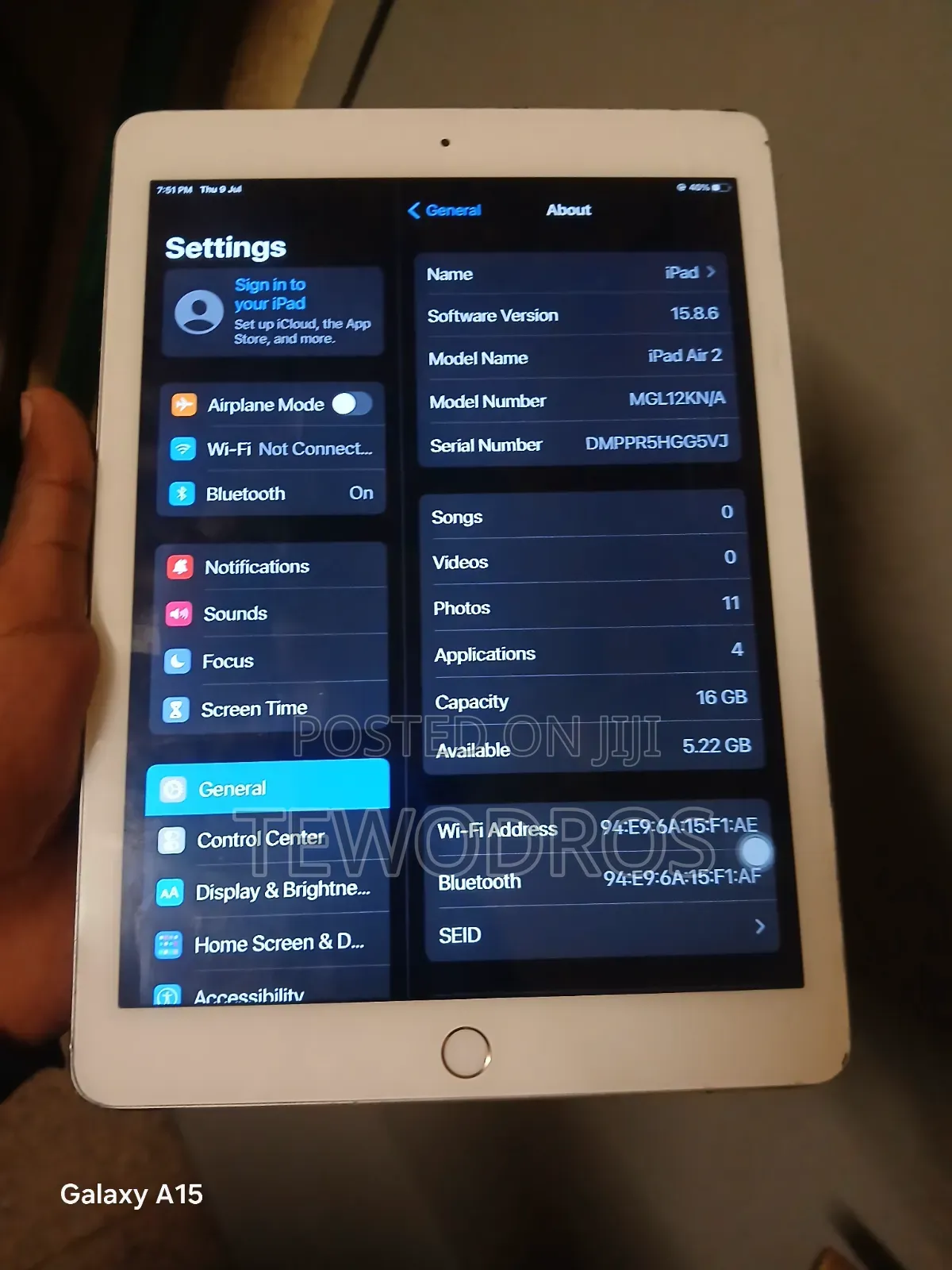 Apple iPad Air 16 GB Silver