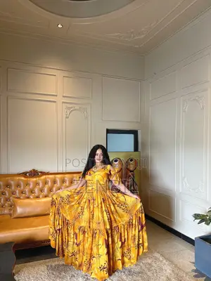 Zenbil-Chiffon-Handmade-Yellow-Floral-Chiffon-Dress