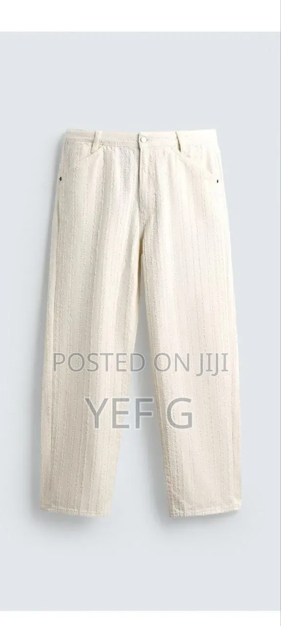 Textured Striped Jeans