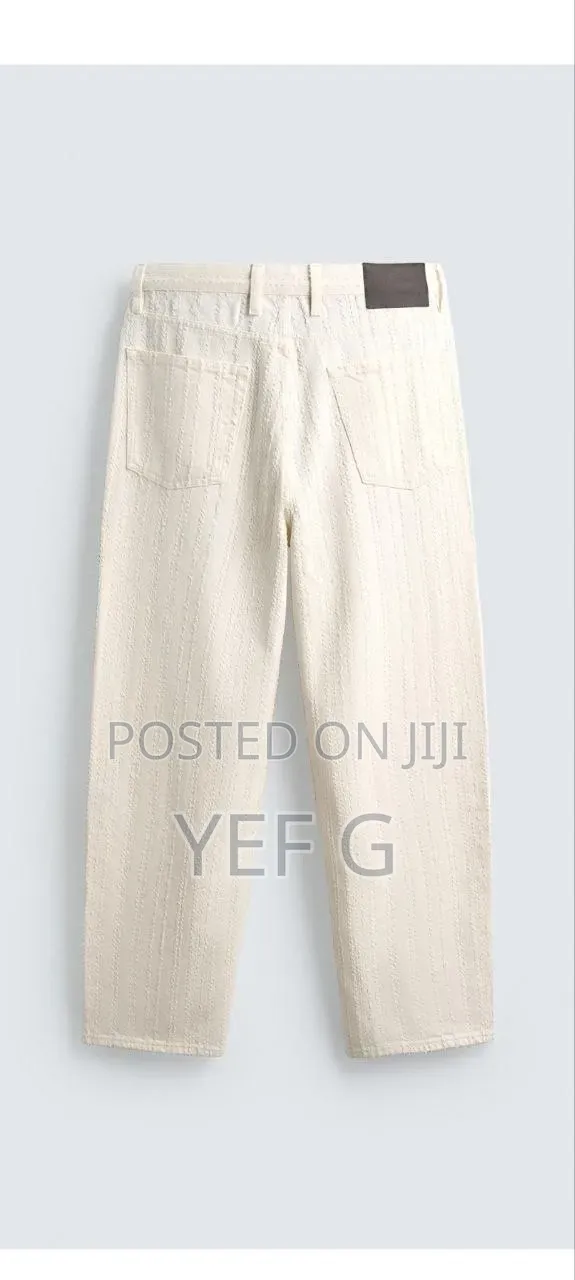 Textured Striped Jeans