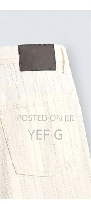 Textured Striped Jeans