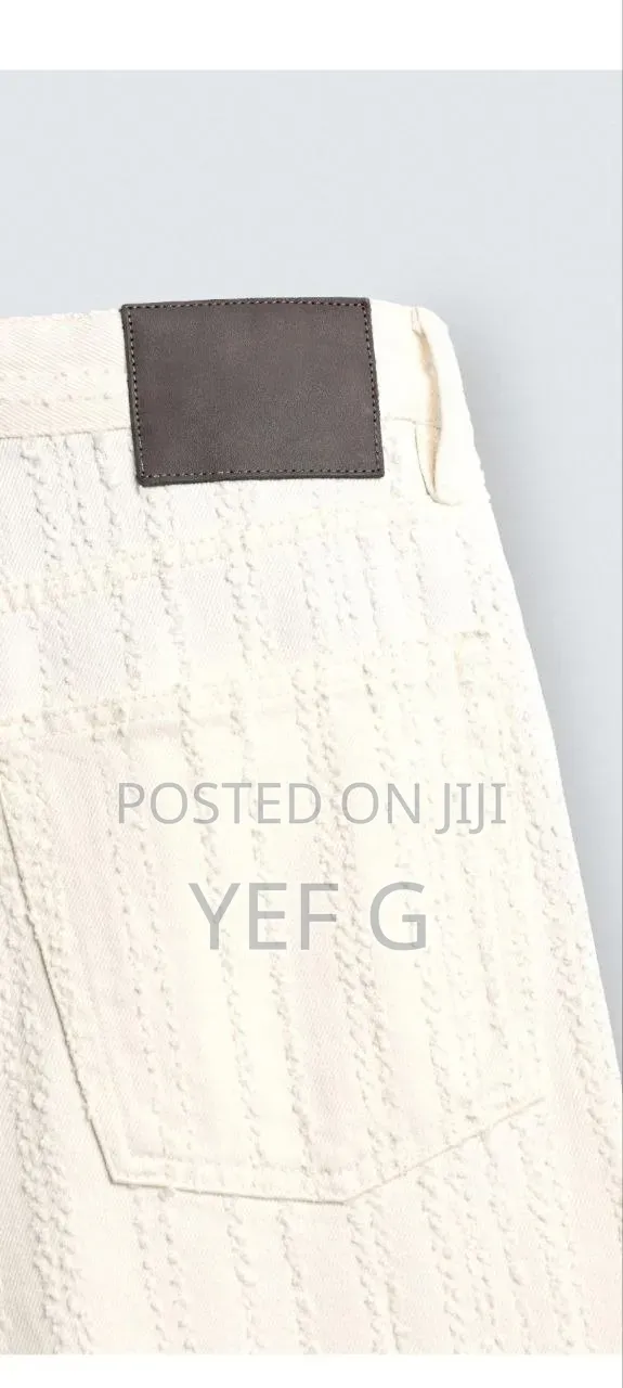 Textured Striped Jeans