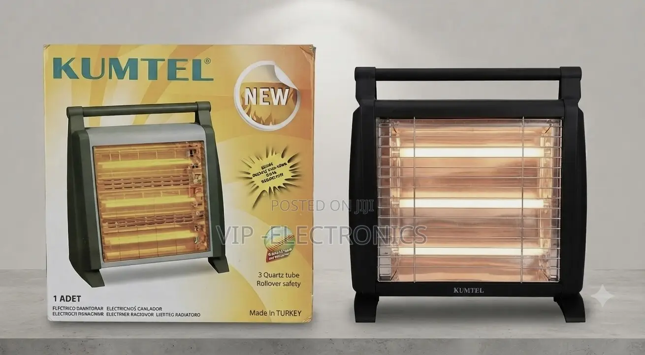 Kumtel Room Heater 1000w Quartz Electric Heater –3 Tube Made in Turkey