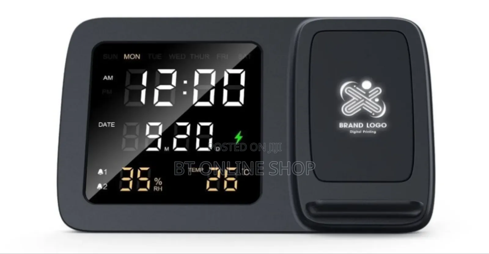 Rise Digital Alarm Clock Wireless Charger