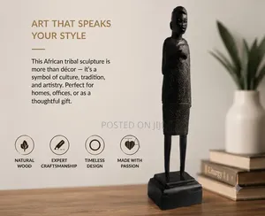 African Tribal Black Wood Sculpture – Premium Handcrafted Decor
