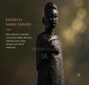 African Tribal Black Wood Sculpture – Premium Handcrafted Decor