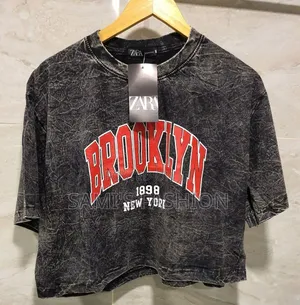 Black Acid Wash Oversized Crop T-Shirt