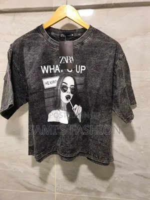 Black Acid Wash Oversized Crop T-Shirt