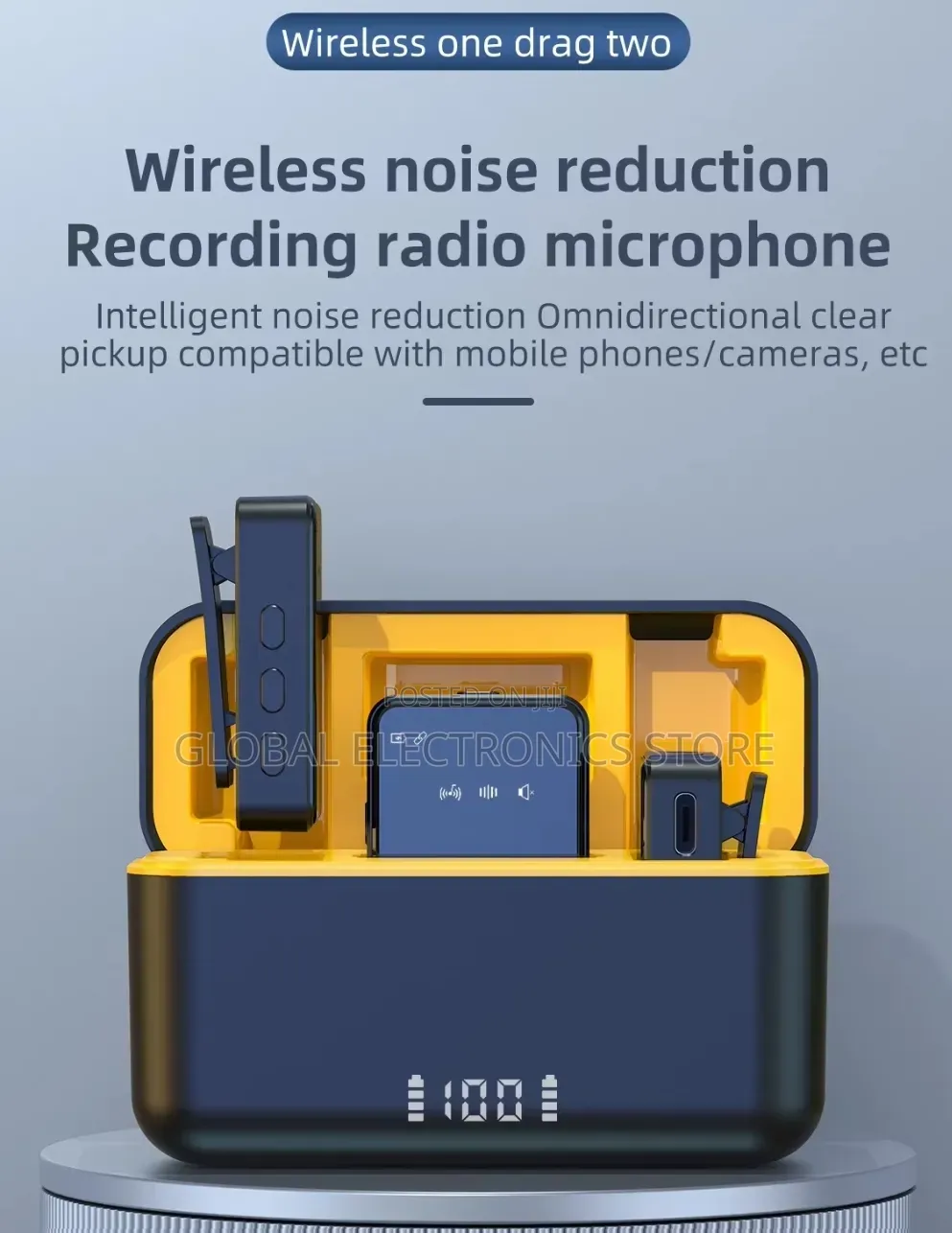 4in1 Wireless Portable Lavalier Mic With Noise Reduction