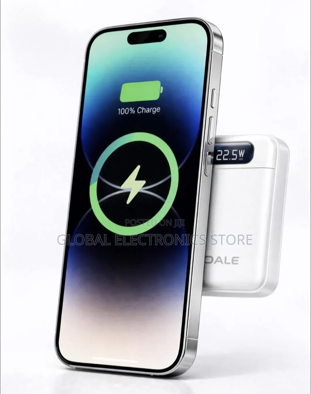 ከስልክ ጀርባ ልጥፍ የሚል Wireless Super Fast Charging Power Bank ለአየያዝ ምቹ የሆነ