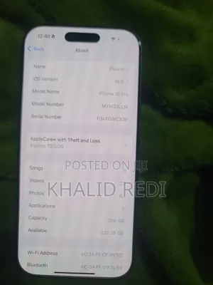 New Apple iPhone 16 Pro 256 GB