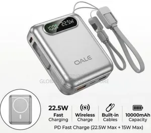 Pd 22.5 Watt Fast Charging Wireless Power Bank With Cable