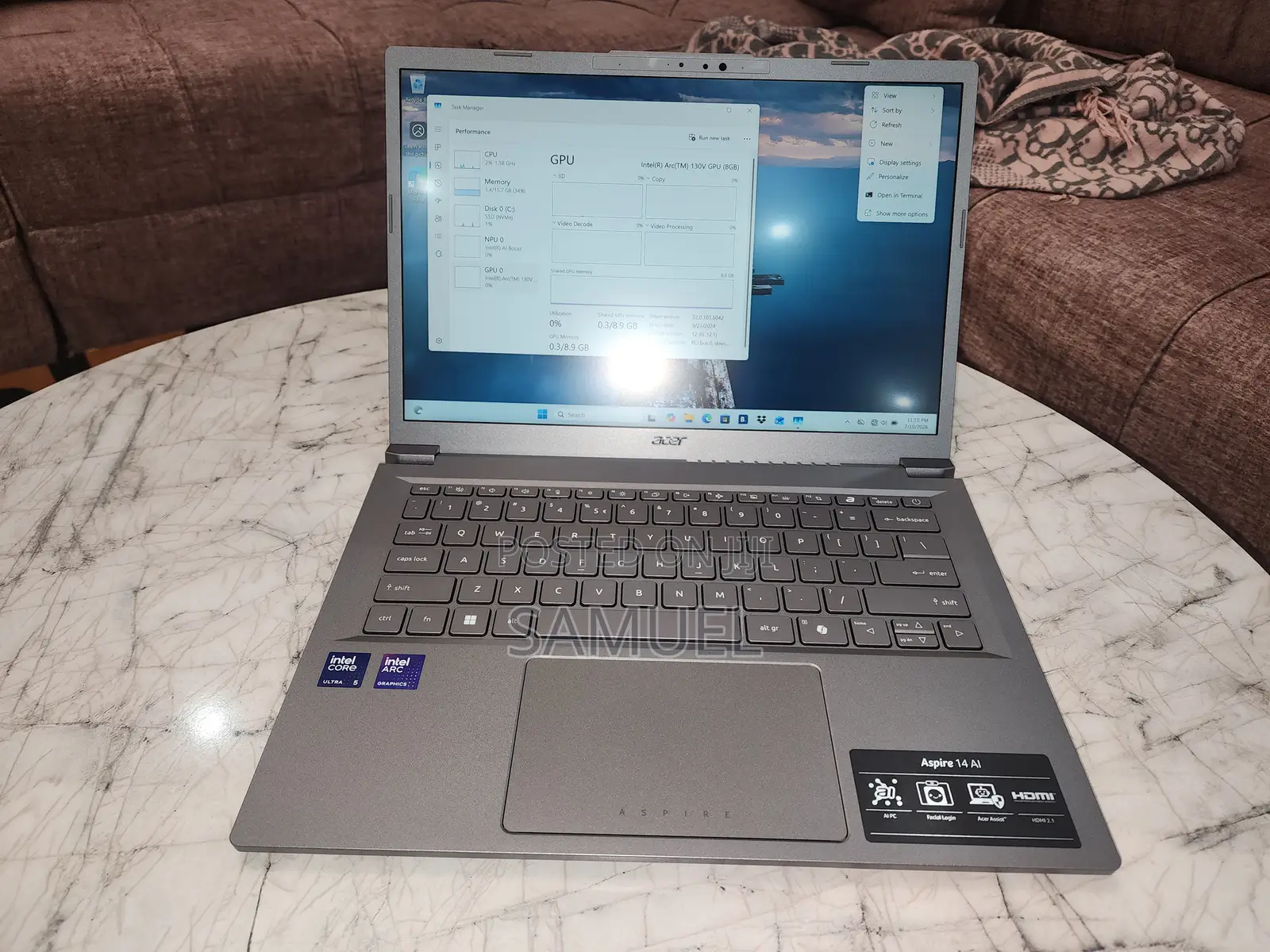 New Laptop Acer Aspire 14 AI 16GB Intel Core Ultra 5 SSD 1T