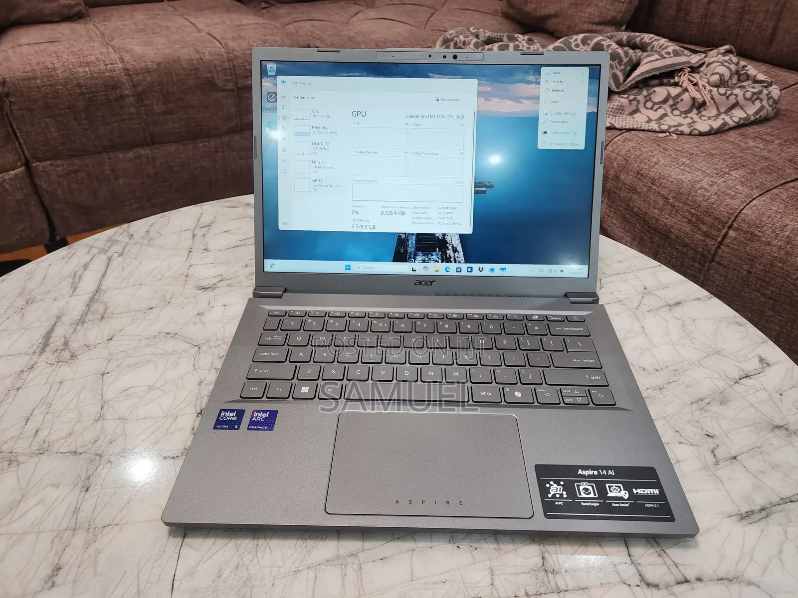 New Laptop Acer Aspire 14 AI 16GB Intel Core Ultra 5 SSD 1T