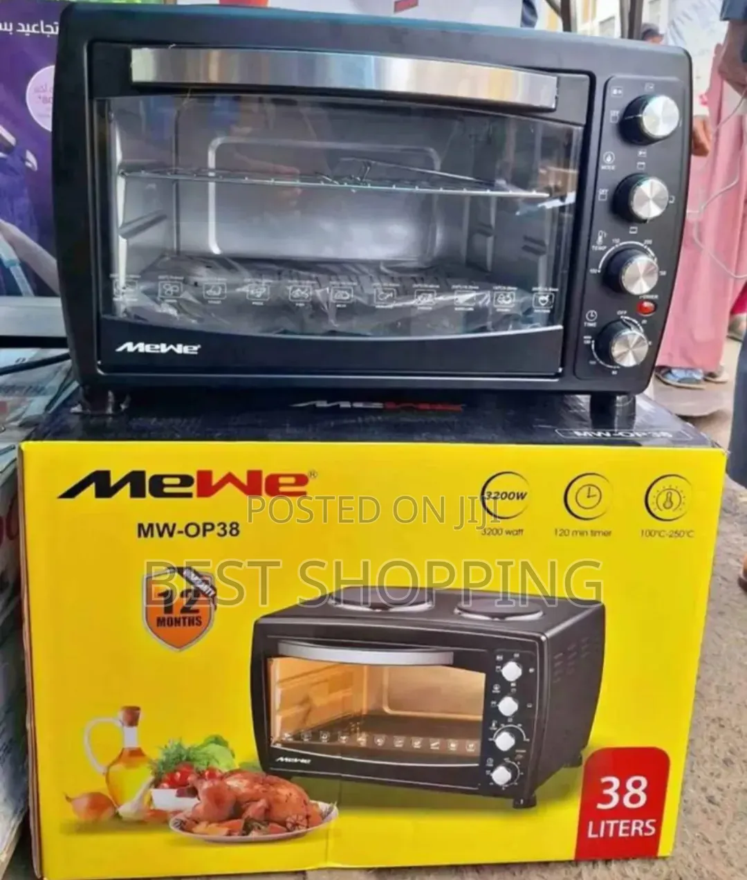 Mewe Oven With Two Hot Plates on Top With 38-Liter Capacity