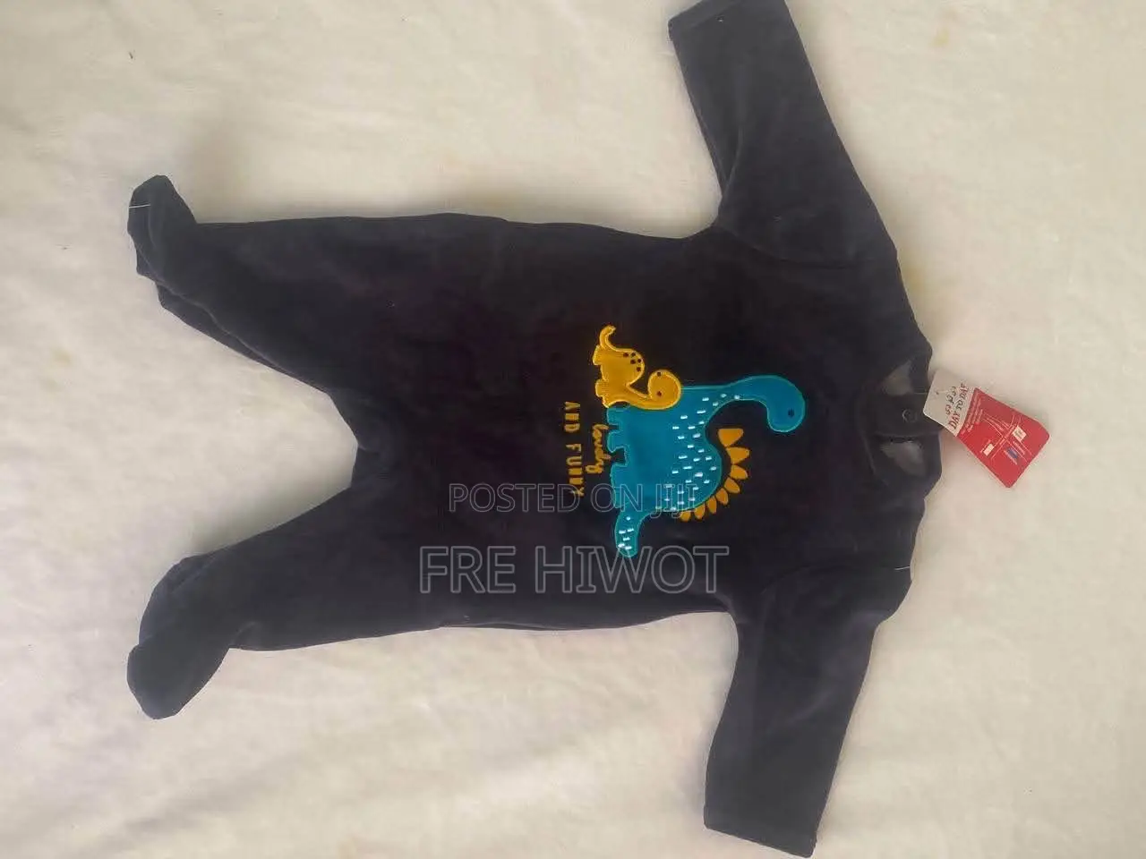 New Born Navy Velvet/Plush Baby Sleepsuit