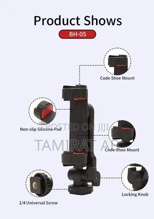 Jmary Bh-05 Multi-Functional Phone Clip for Camera Tripod