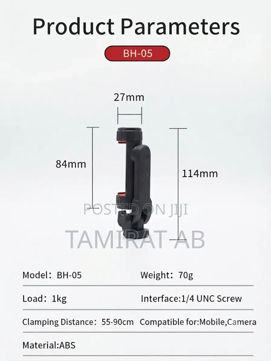 Jmary Bh-05 Multi-Functional Phone Clip for Camera Tripod