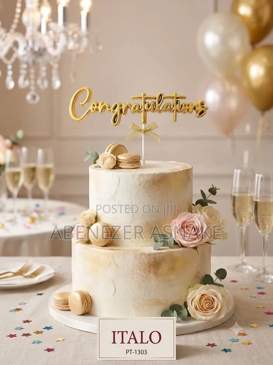 Ltalo Congratulations Cake Toppers