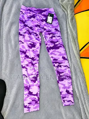 Girls Purple Camouflage Stretch Leggings