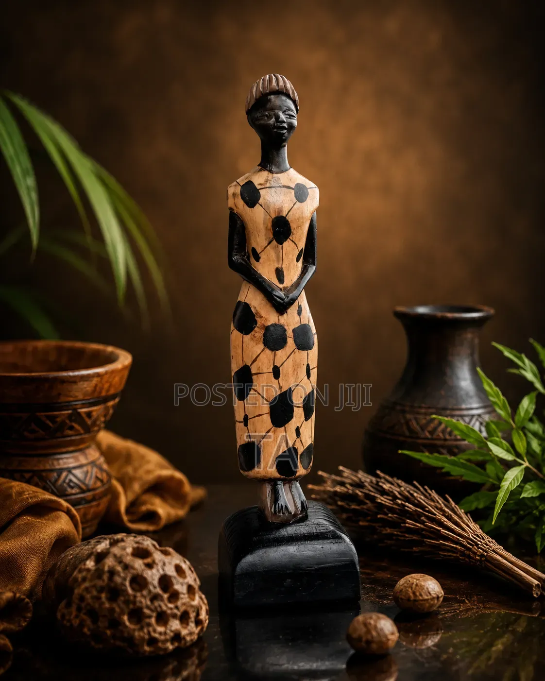African Tribal Hand-Carved Wooden Sculpture