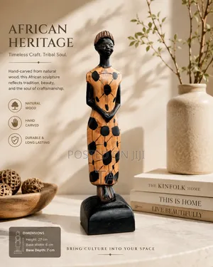 African Tribal Hand-Carved Wooden Sculpture