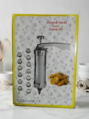 Stainless Steel Cookie Press Icing Set –Maker With 13 Cookie Nozzles