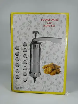 Stainless Steel Cookie Press Icing Set –Maker With 13 Cookie Nozzles