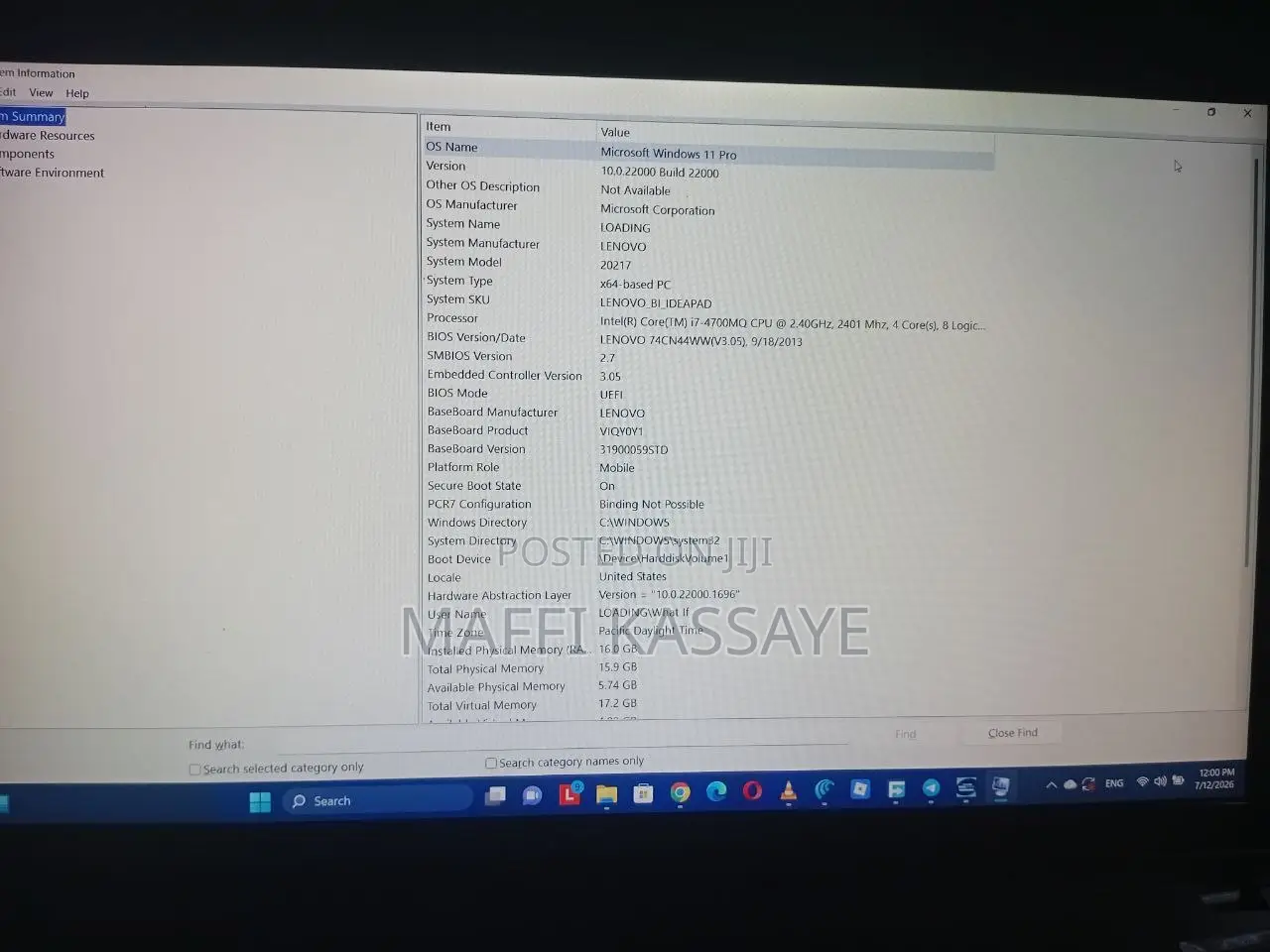Laptop Lenovo Ideapad 3 16GB Intel Core i7 HDD 1T