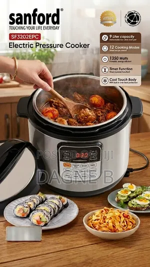 9l Sanford Digital Electric Pressure Cooker ሳንፎርድ የኤሌክትሪክ ኩከር